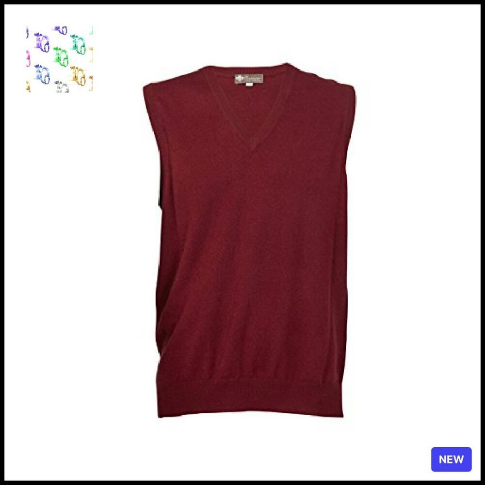 Men's 100% Pure Cashmere V-Neck Pullover Sleeveless Sweater Classic Elegant - Picture 4 of 8